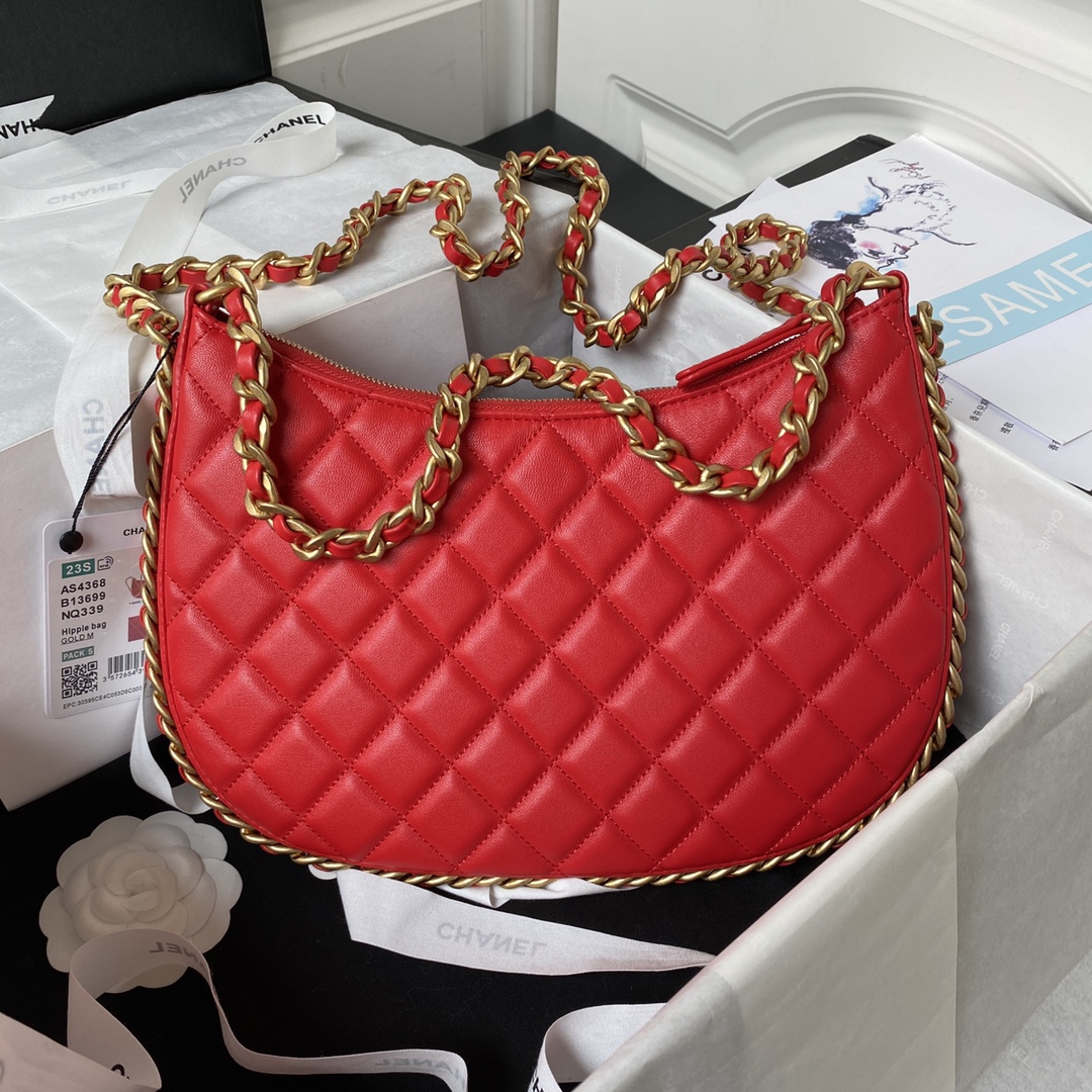 Large Lambskin Hobo Bag AS4368 Red